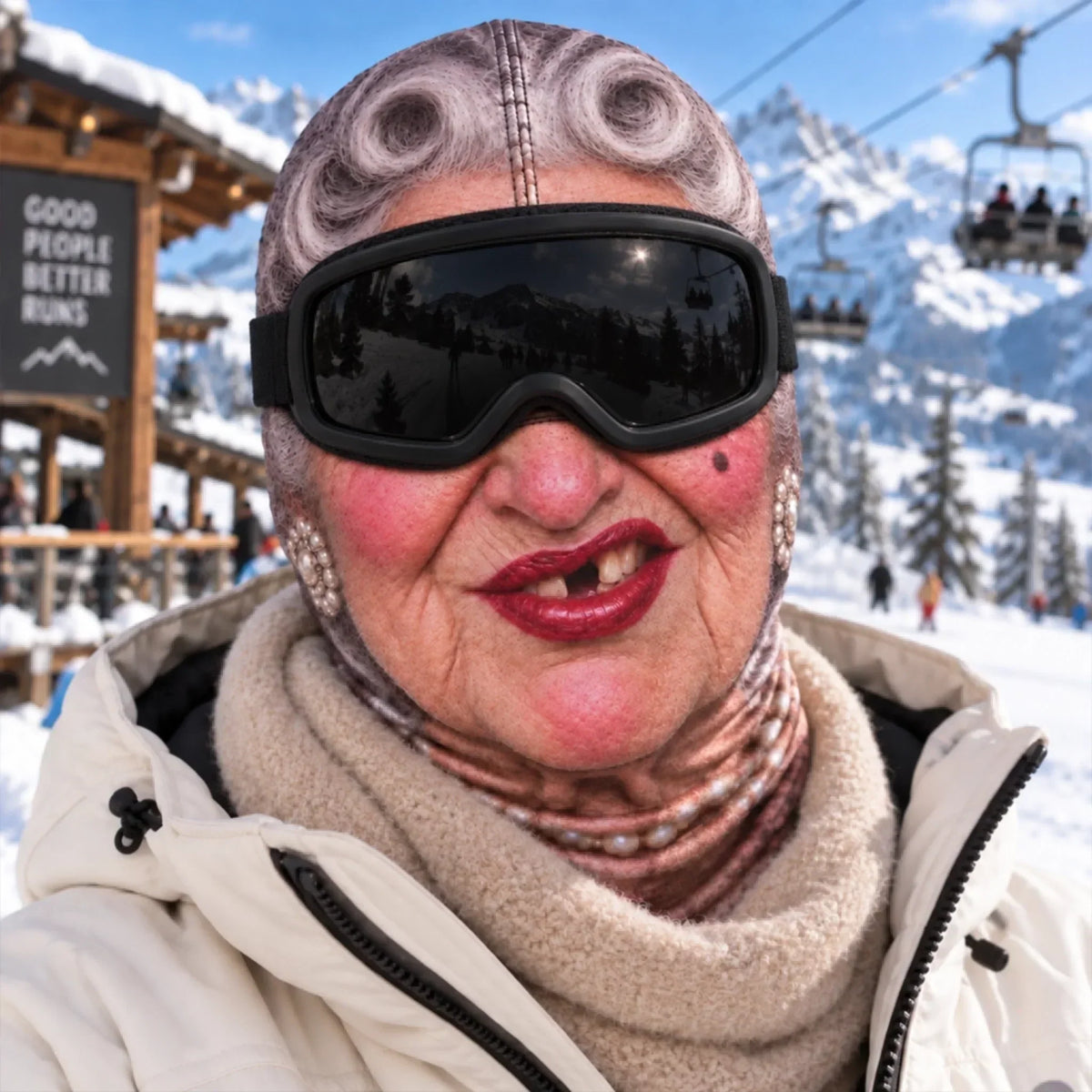 ⛷️ Funny Ski Mask – Born for the Slopes Winter Face Cover