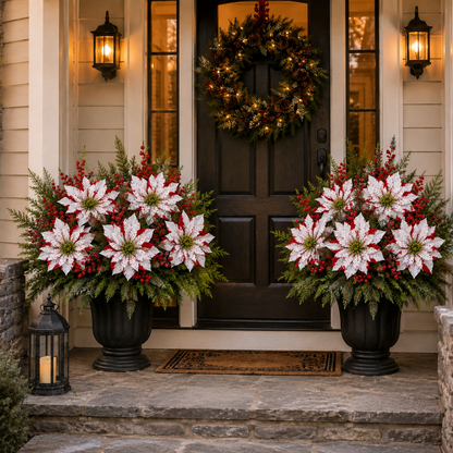 ❀Christmas Poinsettia Planter Inserts