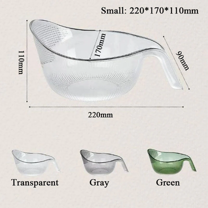 🥗 Multi-Purpose Rice Washing & Strainer Bowl | Wash Rice, Fruits & Vegetables