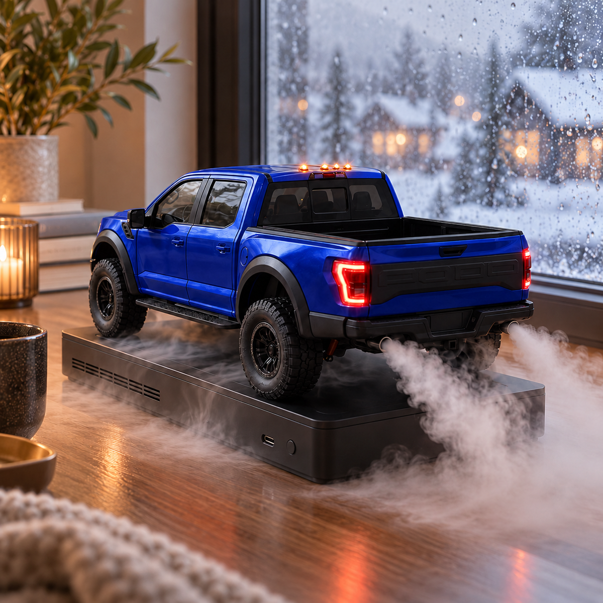 LED Pickup Truck Humidifier – Realistic Exhaust Mist, Raptor-Style Model & Cool Desk Decor