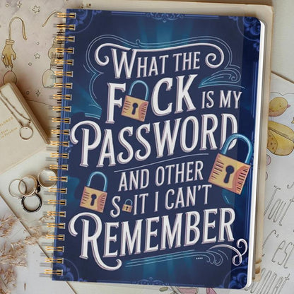 📅Funny Password Notebook - Spiral Bound with Lock Icons & Funny Security Phrases✍️