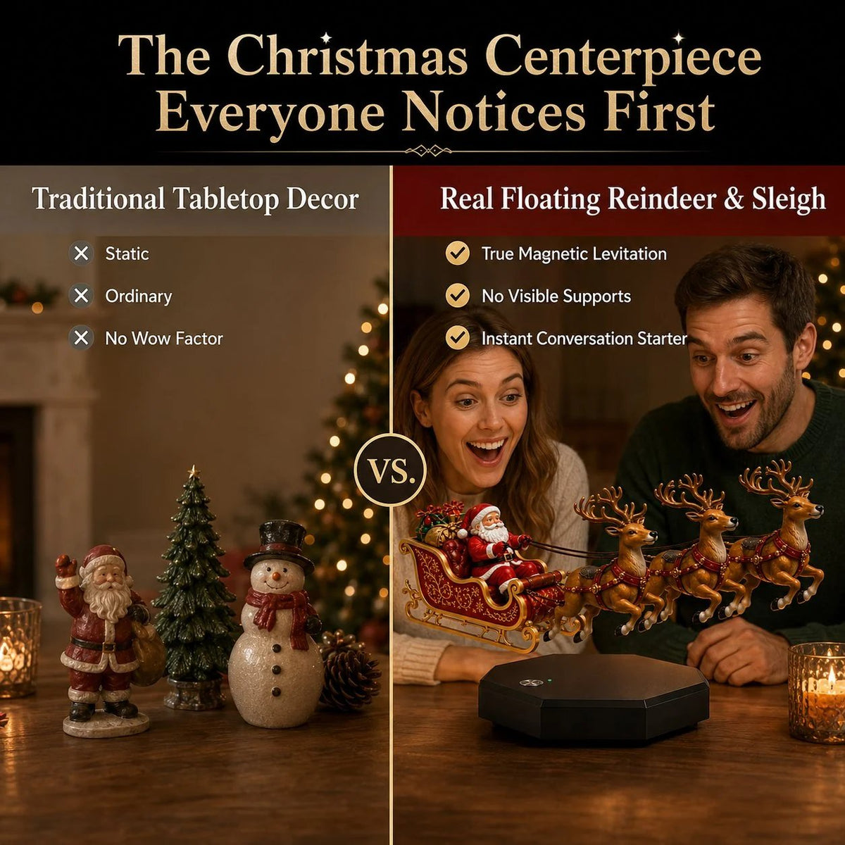 🔥Buy More Save More🔥🎅 Santa’s Flying Sleigh — Magnetic Levitation Christmas Display ✨