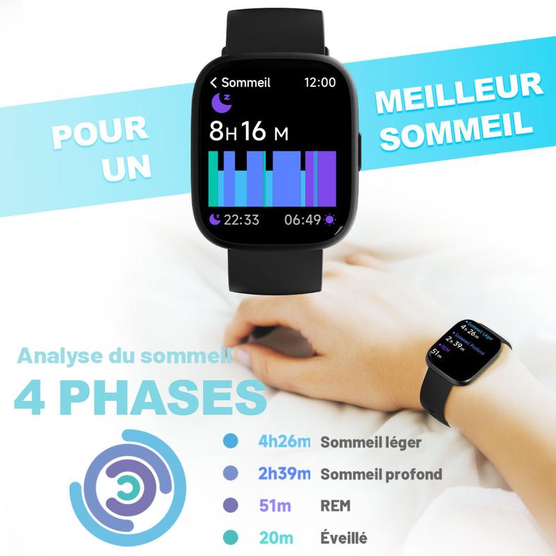 ⌚💖 Smartwatch con Chiamate Intelligenti! 🎙️ Assistente Vocale, Fitness Tracker, 100+ Sport, IP68 Impermeabile 🌊, Tracker Sonno 😴, Batteria 30 Giorni 🔋, Display HD 1,83' Personalizzabile 📸 – App VeryFit