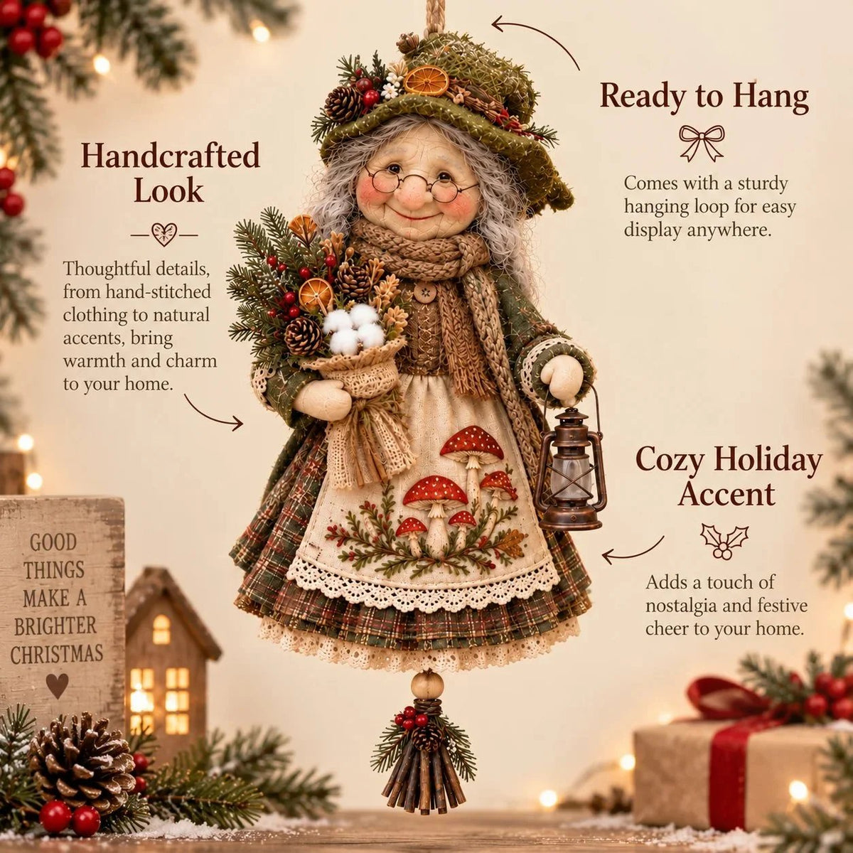 🎉💝Handmade Good Luck Granny 🏠Chase Away Worries, Bring Home Warmth