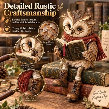 📚 Reading Owl Figurine – Charming Bookshelf Decor & Gift for Book Lovers 🎁