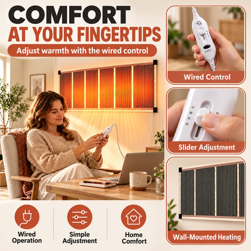 🔥3-Second Rapid Heating Honeycomb Graphene Far-Infrared Ceramic Wall Heater – Low Noise & Energy Efficient Indoor Wall Mount Heater
