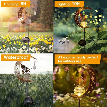 🌙✨ Charming Fairy Moon Solar Garden Stake Light