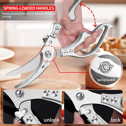 ⚡FLASH SALE 50%💥Heavy-Duty Kitchen Shears🔪 Cut, Scale & Open Easily