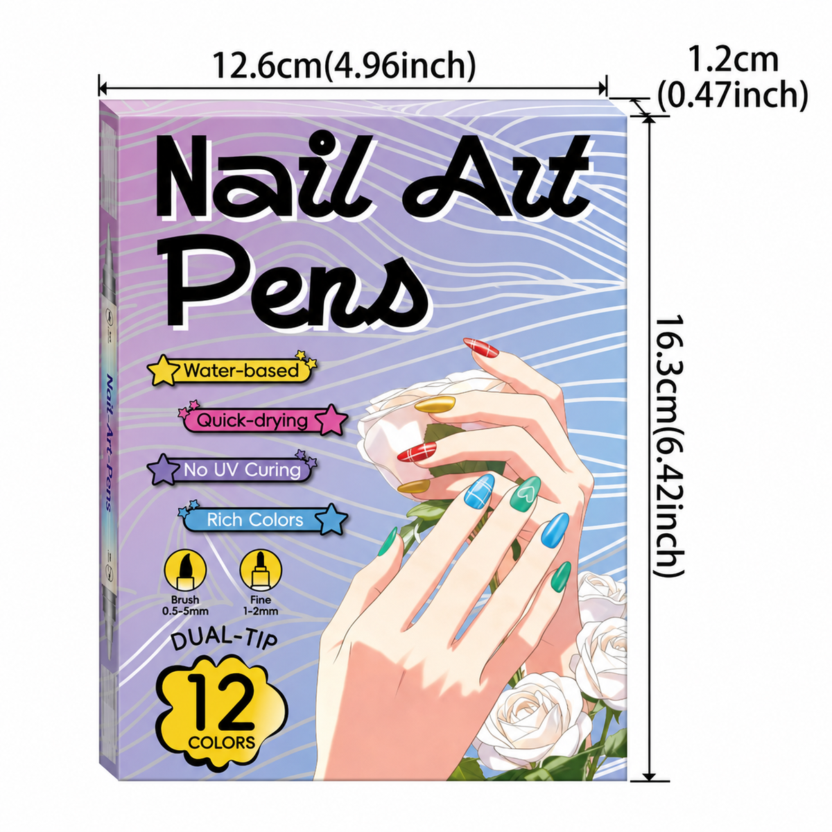 12/24 Colors Nail Art Pens – DIY 3D Markers for Drawing, Dotting & Manicure