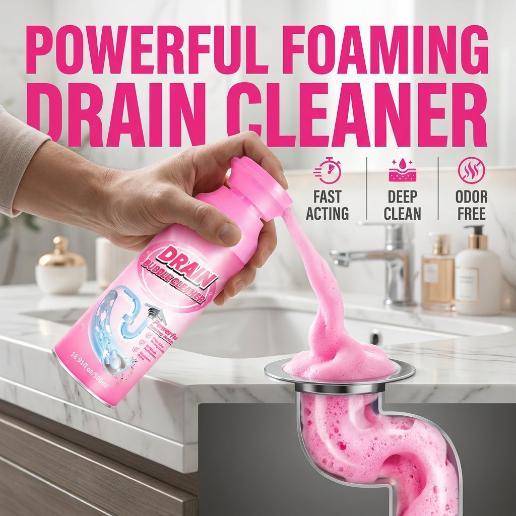 💯Powerful Foaming Drain Cleaner – Clear Buildup, Fight Odors & Keep Drains Flowing Smoothly