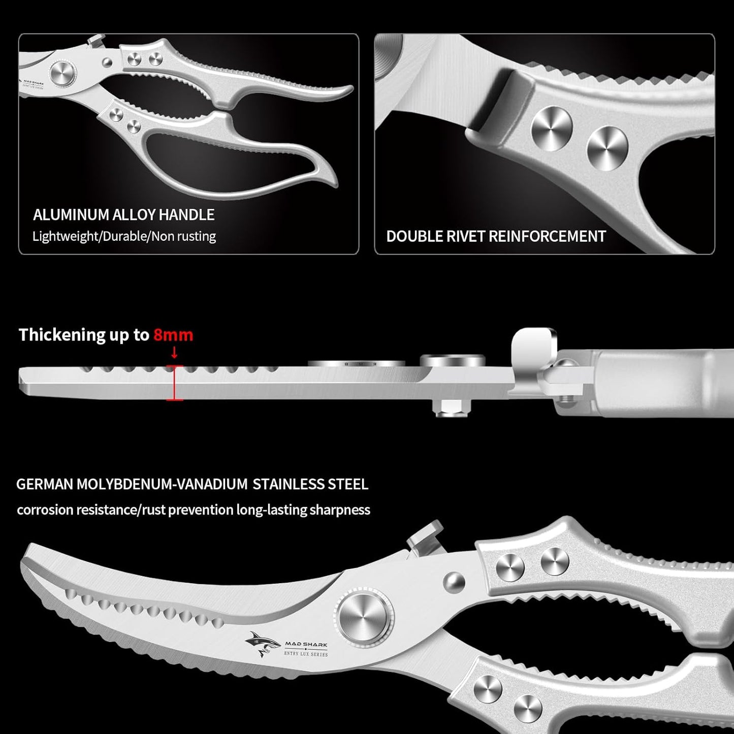⚡FLASH SALE 50%💥Heavy-Duty Kitchen Shears🔪 Cut, Scale & Open Easily