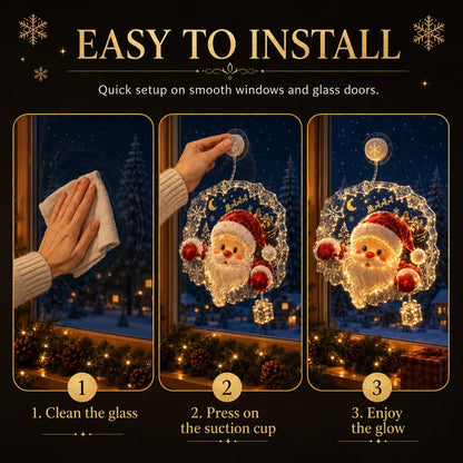 ✈️Last Day 50% OFF✨🎄Lighted Christmas Window Decoration with Suction Cup | Warm LED Window Light with Double-Layer Design & Multiple Festive Styles Flat Version✨ - image 4