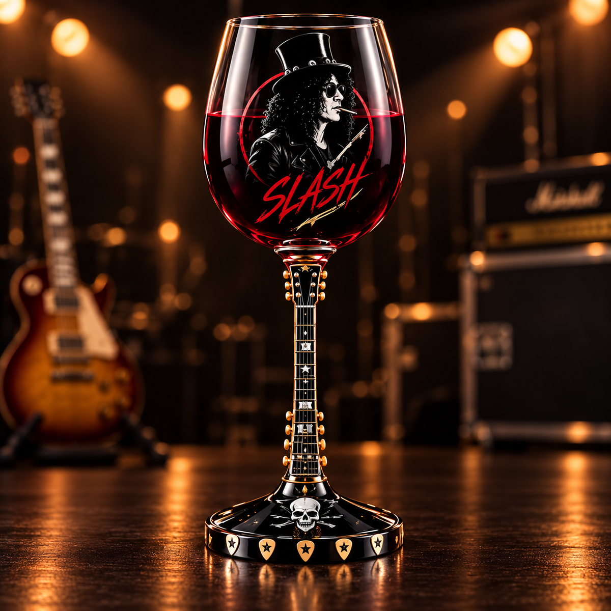 🎸 Rock Spirit Guitar Wine Glass – Unique Music Lover Collector Goblet
