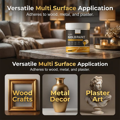 💐Water-Based Flash Gold Paint – Versatile for Canvas, Wood & Ceramic 🎨🖌️