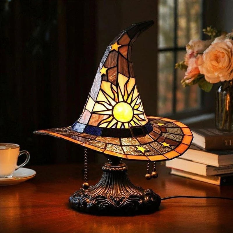 🔥Exclusive Limited Item 👍🔥50%OFF♠️Witch Hat Night Light & Stained Glass Witch Hat Lamp🎁
