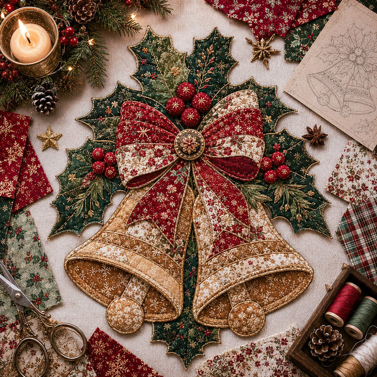 🔥LAST DAY 55% OFF - 🎄🎅Christmas Patchwork Fabric DIY Decor Kit