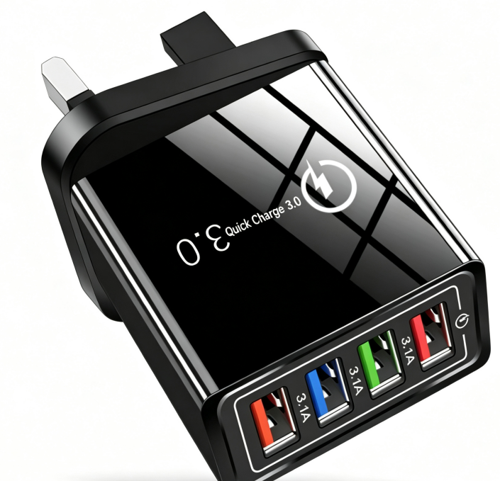 ⚡🔥 Buy 1 Get 1 FREE🔥 Smart 4-Port USB Charger | Quick Charge 3.0 with Intelligent Power Management