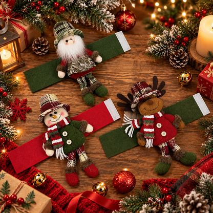 🎄 Christmas Plush Curtain Tiebacks – Santa, Snowman & Reindeer Festive Curtain Holders