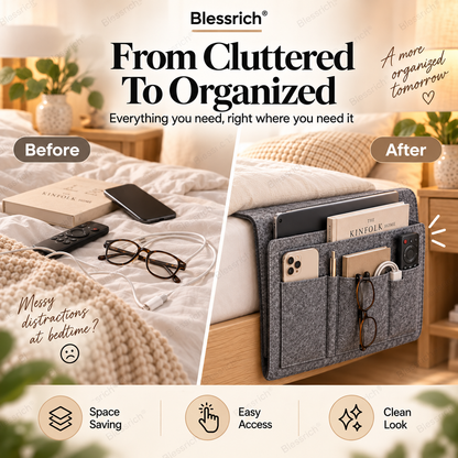 ⏰🔥LIMITED TIME OFFER: 49% OFF!💞Bedside organiser – Smart storage without a bedside table