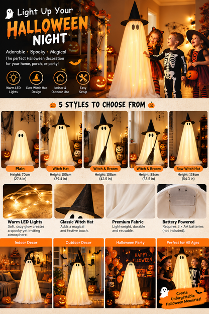 Halloween Spooky Lighted Ghost Decor Set