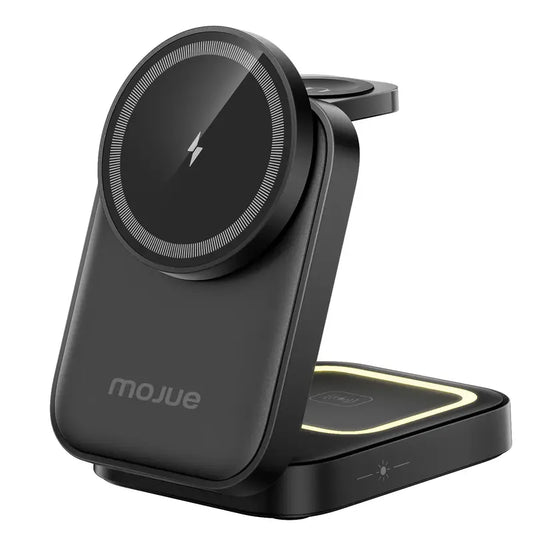 ⚡ 3-in-1 Foldable Magnetic Wireless Charger – Fast Charging Station for Phone, Watch & Earbuds