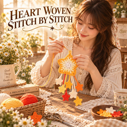 Hand-Woven Star-Patterned Water Bottle Holder