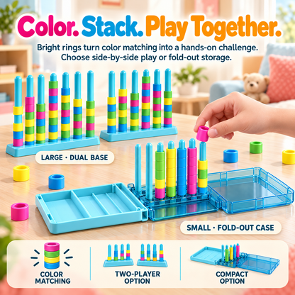 🌈 Rainbow Color Stacking Challenge – Dual-Base Game & Portable Version