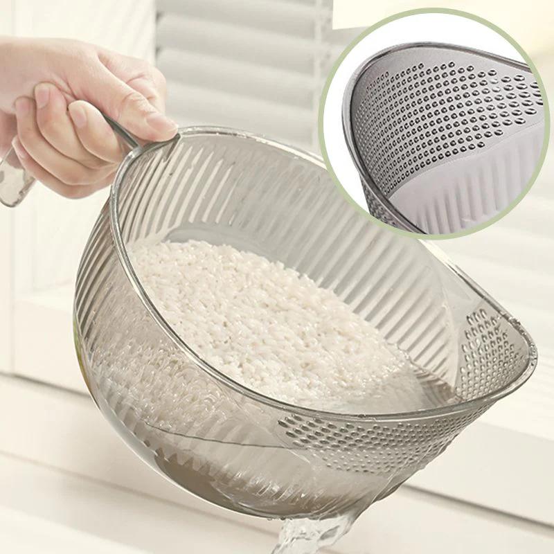 🥗 Multi-Purpose Rice Washing & Strainer Bowl | Wash Rice, Fruits & Vegetables