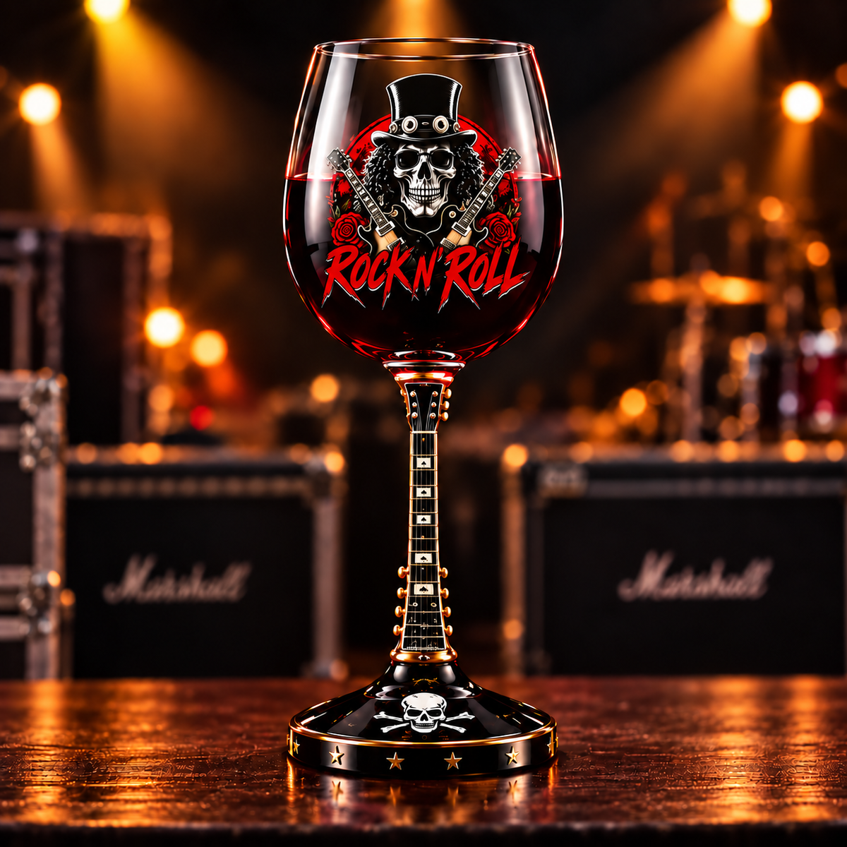 🎸 Rock Spirit Guitar Wine Glass – Unique Music Lover Collector Goblet