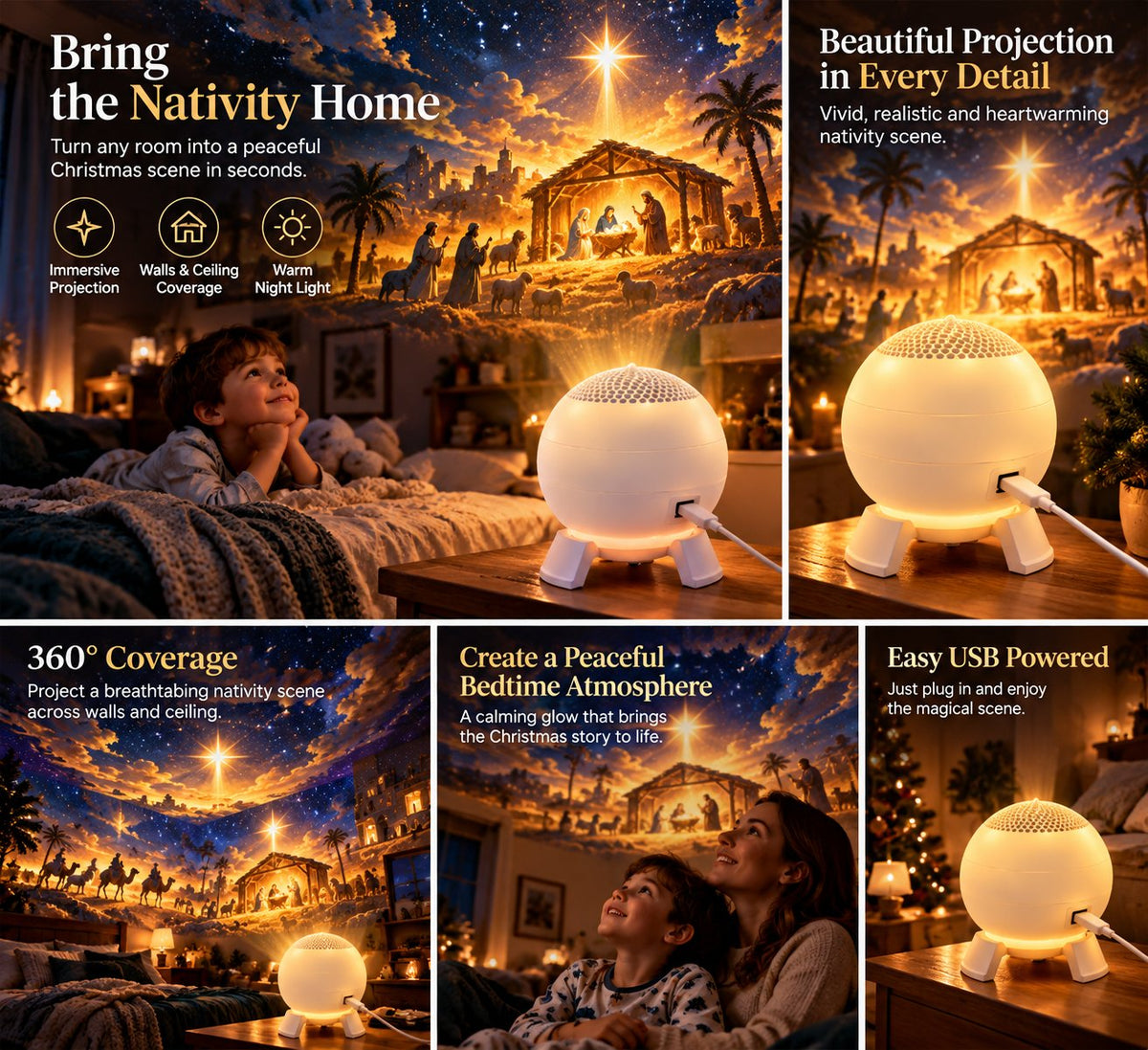 ✨ Last Day – 60% OFF!✝️🌟 Nativity Christmas 5D Projection Light