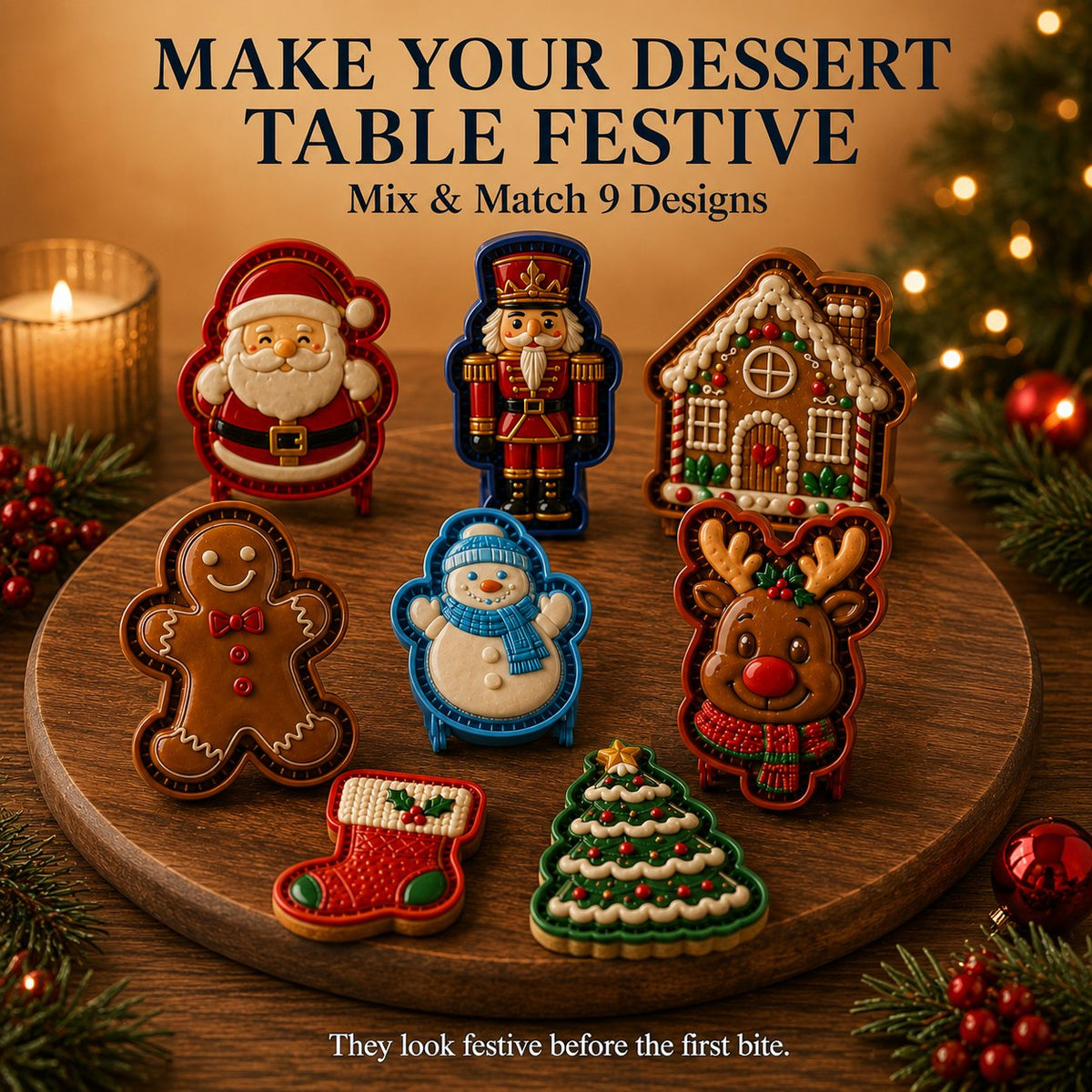 🎄 16-Design Christmas Mini Pie Mold Collection | Reusable Embossed Molds for Shaping Detailed Santa, Snowman, Reindeer, Tree & Holiday Pies 🥧✨