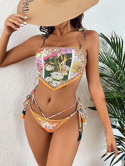🔥Summer Hot Sale🌺👙 Boho Floral Bikini Set – Bold, Bright & Beach-Ready