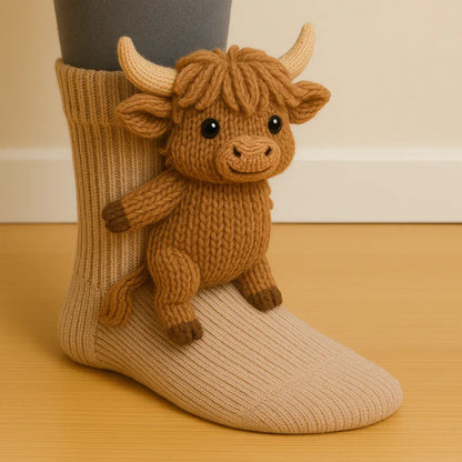 💝 Cozy 3D Knit Spirit Animal Socks – Show Your Personality in Comfort 🧦