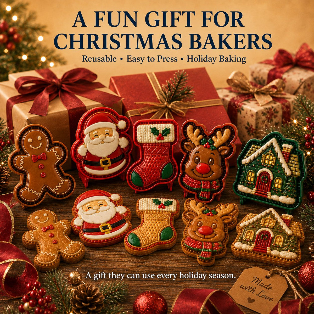 🎄 16-Design Christmas Mini Pie Mold Collection | Reusable Embossed Molds for Shaping Detailed Santa, Snowman, Reindeer, Tree & Holiday Pies 🥧✨