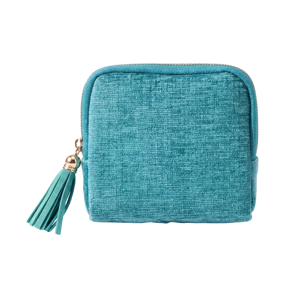 Velvet anti-tangle travel portable jewelry storage bag with tassel zipper