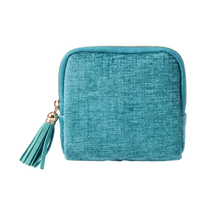 Velvet anti-tangle travel portable jewelry storage bag with tassel zipper