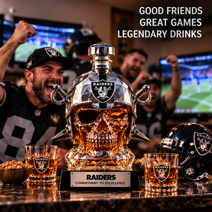 🔥 Limited-Time 49% OFF –🏈 Skull Helmet Decanter - Sculpted Glassware & Home Bar Display 🏆