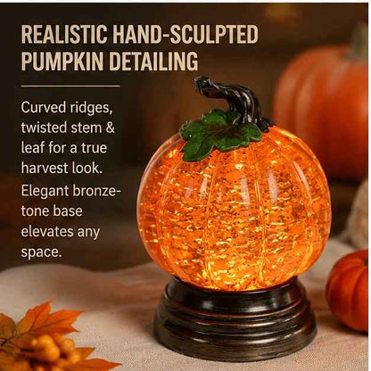 🔥Last Day 49% OFF -🔥🎃Glitter Lighted Pumpkin Snow Globe