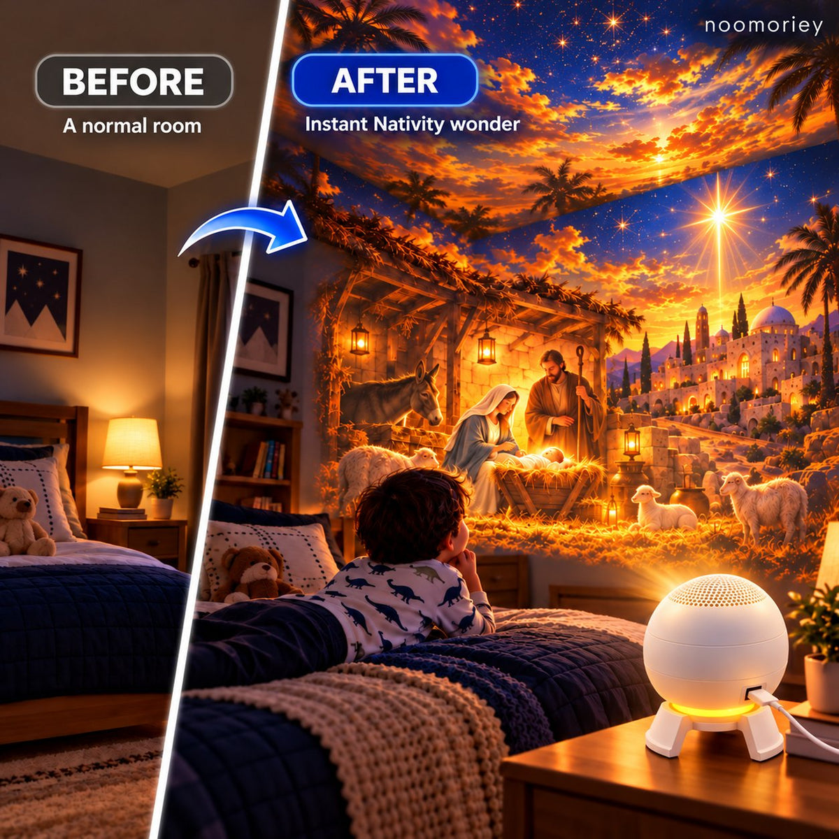 ✨ Last Day – 60% OFF!✝️🌟 Nativity Christmas 5D Projection Light