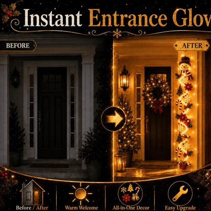 ⏳Last day: 49% off – 🎄 MerryCascade Light-Up Christmas Door Hanger | 6 festive light designs, warm glow, 3D details & space-saving vertical decoration ✨