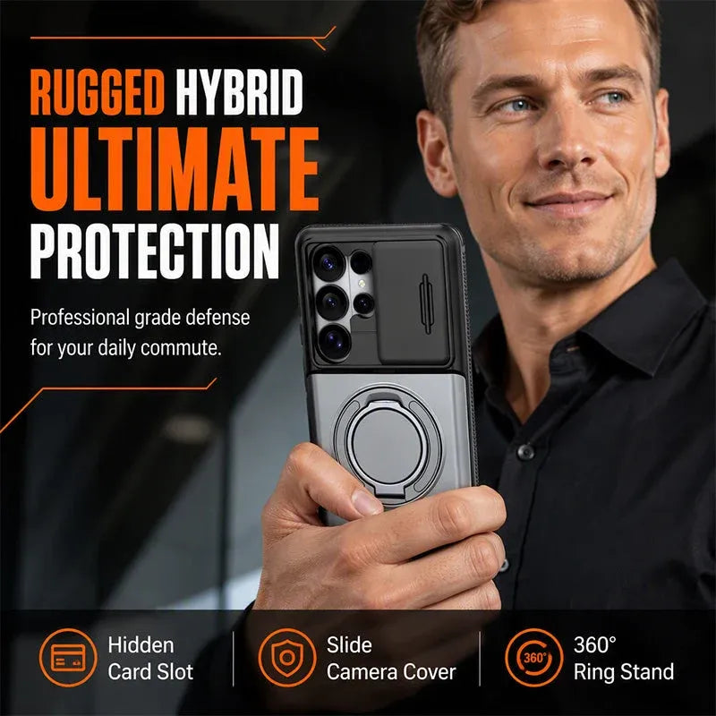 2-in-1 Shockproof Phone Case with Hidden Card Holder