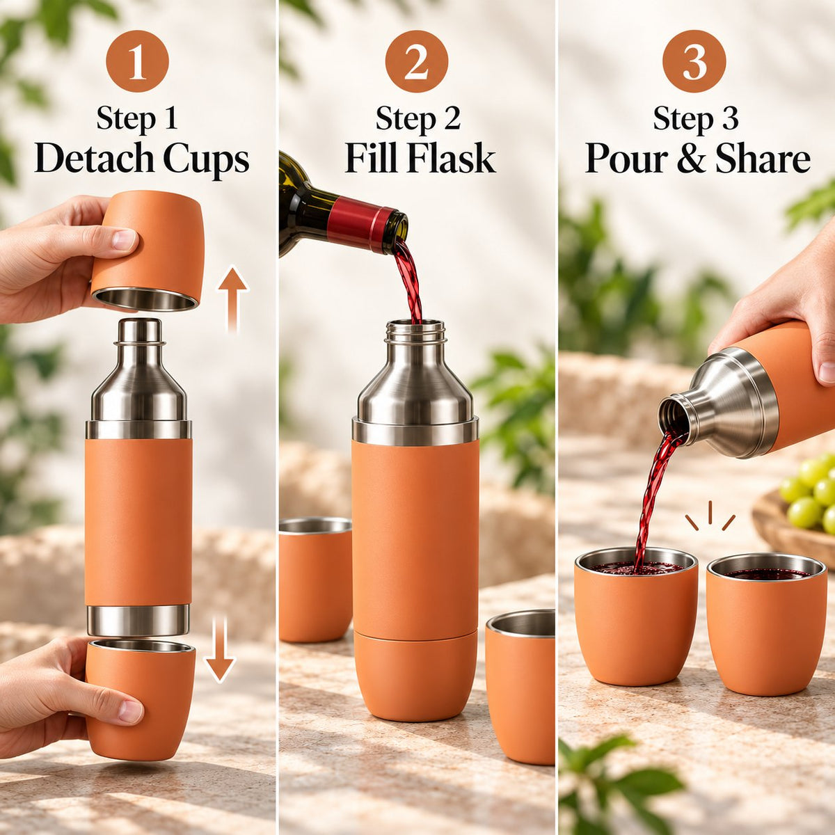 All-in-One Portable Wine Flask & Tumbler Set 🍷✨
