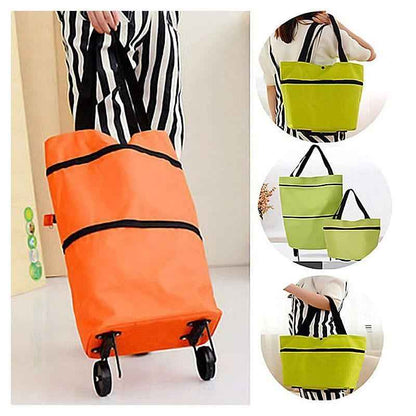 🔥 50% OFF|🛍️✨  3-in-1 Expandable Rolling Shopping Tote – 🛞Hidden Wheels & 44LB Capacity