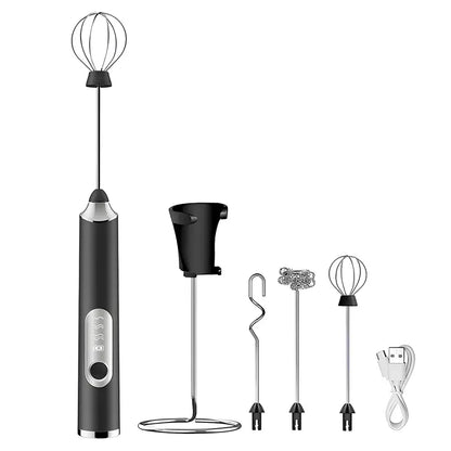 ⚡ Super Powerful Torque — Rechargeable Milk Frother Wand ☕3-Speed Handheld Foam Maker for Coffee, Matcha & Protein Shakes