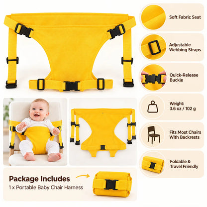 Portable baby chair harness