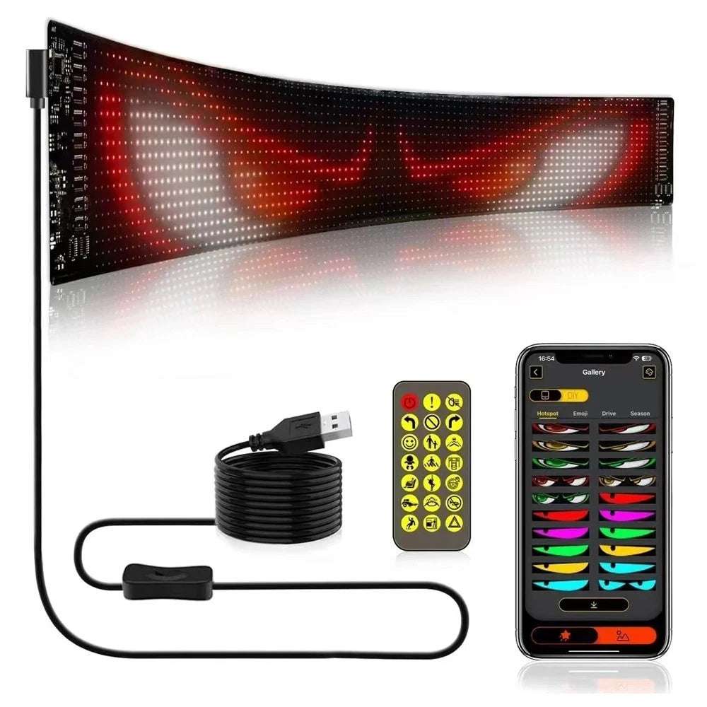 🔥Flash Sale✨DIY Car Dynamic LED Smart Colorful Eye Lamp Soft Screen