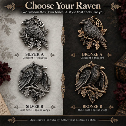 🐦‍⬛ Gothic Celtic Raven Brooch – Dark Academia Statement Pin