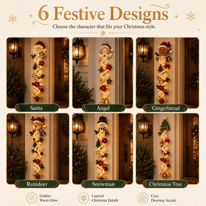 ⏳Last day: 49% off – 🎄 MerryCascade Light-Up Christmas Door Hanger | 6 festive light designs, warm glow, 3D details & space-saving vertical decoration ✨