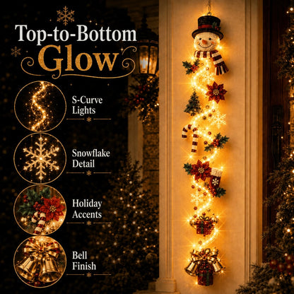 ⏳Last day: 49% off – 🎄 MerryCascade Light-Up Christmas Door Hanger | 6 festive light designs, warm glow, 3D details & space-saving vertical decoration ✨