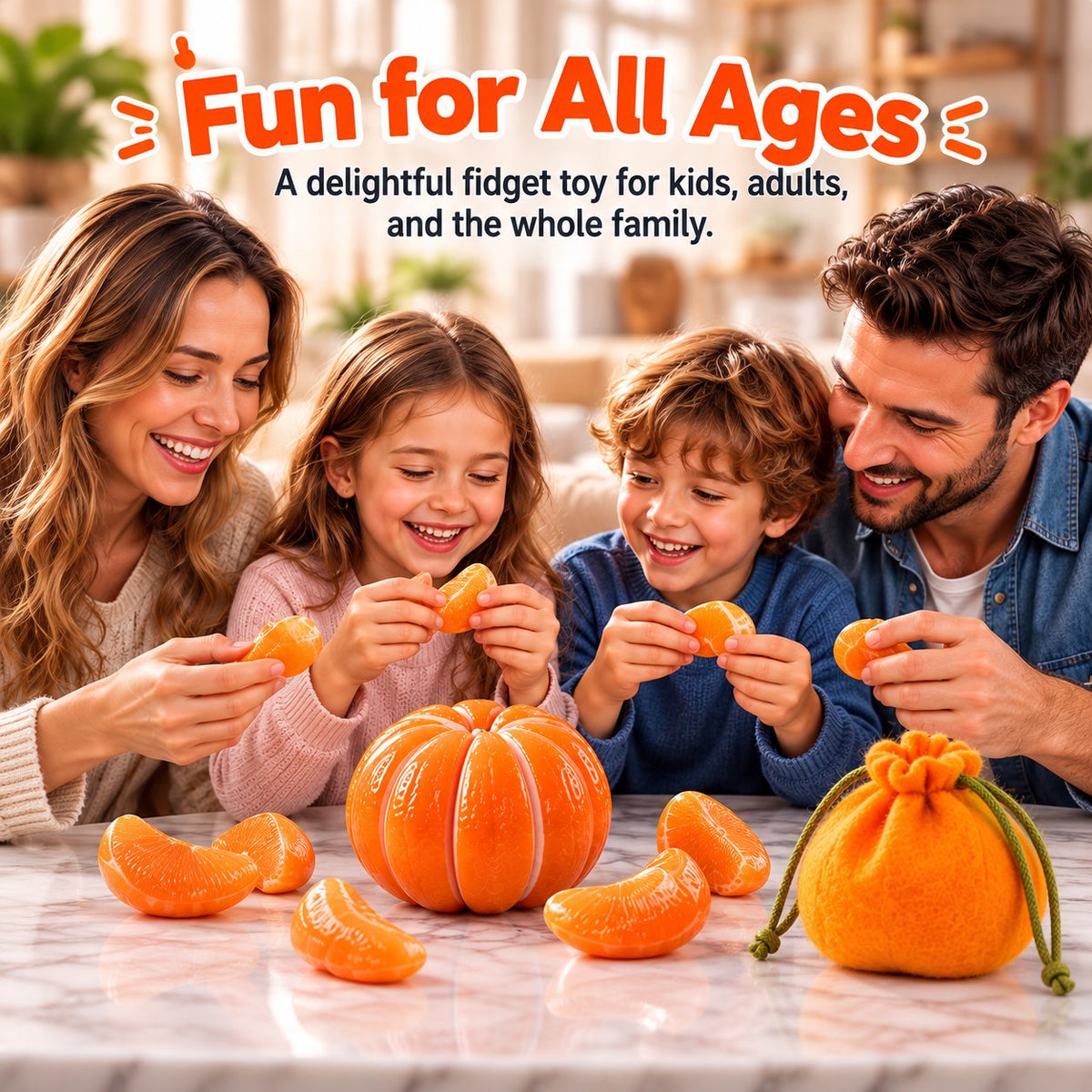 🍊🧲 Magnetic Stone Orange Fidget Toy — Peel, Rebuild & Relax with Satisfying Magnetic Play